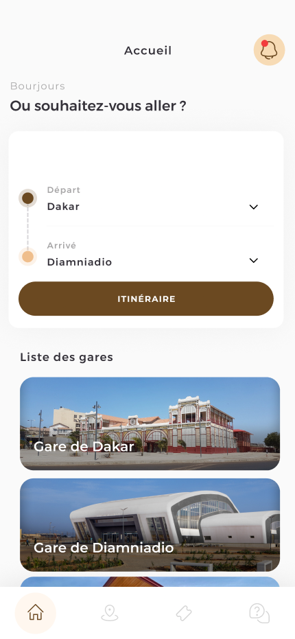Screenshot of SETER Travel App